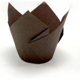 Mcreative 100'lü Klasik Lale Kapsül Kahverengi Muffin Kek Kalıbı, Tulip, Safari Konsept, Cupcake Kağıdı Doğum Günü Parti Dekorasyonu Için - 100 Adet