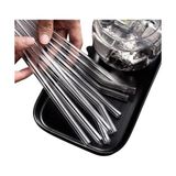 Mcreative 10'lu Yüksek Borosilikat Şeffaf Cam Pipet, Isıya Dayanıklı Yeniden Kullanılabilir İçme Pipet Cam Pipet, Eğimli Cam Pipet