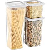 Mcreative 2'li Set Skali Kare Saklama Kabı Beyaz (2'şer Adet 740 Ml, 1440 Ml, 2350 Ml)