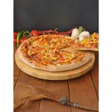 Mcreative 360° Dönebilen 34 cm Bambu Ahşap Pizza, Peynirebilen ve Sunum Tepsisi - Çok Amaçlı Döner Servis Tahtası, Çerezlik & Sunumluk, Şık ve Dayanıklı Ahşap Sunum Ürünü Klasik