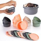 Mcreative 4'lü Yuvarlak Mini Saklama Kabı Küçük Sızdırmaz Kapaklı Çok Renkli Pratik Amaçlı Kap Erzak Çerez Piknik Gıda (280, Yuvarlak, 4, Set 1)