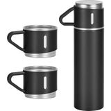 Mcreative 500 ml/17OZ Paslanmaz Çelik Termo Şişe, 3 Bardak, Sıcak ve Soğuk Içecekler Için Yalıtımlı Kahve Su Şişesi, Vakum Şişesi Seti
