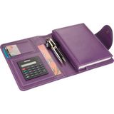 Mcreative 5192 Ajanda Tarihsiz Kareli 14 x 20 cm Ajanda/defter Hesap Makineli Suni Deri Organizer, Lila