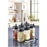 Mcreative 6 Adet Kapağı Kendinden Kaşıklı Baharatlık Seti 300 ml Cam Baharat Takımı