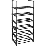 Mcreative 6 Katlı Ayakkabı Rafı, Metal Ayakkabı Rafı, 12-15 Çift Ayakkabı Için Ayakkabı Düzenleyici, Istiflenebilir, Koridor, Oturma Odası, Yatak Odası Için, 30 x 45 x 106 Cm, Siyah LSA23BK
