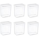 Mcreative 6'lı Set Skali Dikdörtgen Saklama Kabı Beyaz 2350 ml - Beyaz, Çok Amaçlı Saklama Kabı