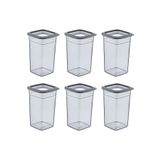 Mcreative 6'lı Set Skali Kare Saklama Kabı Antrasit 1440 ml - Antrasit, Çok Amaçlı Saklama Kabı