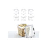 Mcreative 6'lı Set Skali Kare Saklama Kabı Beyaz 740 ml