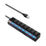 Mcreative 7 Port USB Çoklayıcı Çoğaltıcı Işıklı Hub USB 2.0 Switch Splitter 4874
