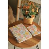 Mcreative A5 Çiçekli Akademik Ajanda Spiralli 15X21 cm - 105 Ad. Sticker Hediyeli - Lastikli