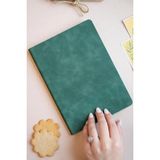 Mcreative A5 Esnek Kapak Vegan Deri Çizgili Defter 192 Sf. 80 Gr. Ivory Kağıt - Yeşil