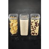 Mcreative Ahmet Sude Kare Saklama Kabı 3 x 1700 Ml, Şeffaf