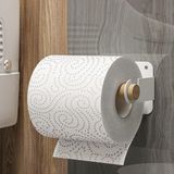 Mcreative Ahşap Metal Tuvalet Kağıtlığı, Tuvalet Kağıdı Tutacağı, Yapışkanlı Tuvalet Kağıtlığı, Doğal Ahşap Bar Tutucu Tuvalet Kağıdı Standı, Minimal Tuvalet Wc Kağıtlık (Beyaz)