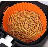 Mcreative Airfryer Silikon Pişirme Kabı 20X5 cm Bpa Içermez Airfryer Pişirme Kağıdı, Yapışmaz Kolay Temizlenir, Silikon Pişirme Kalıbı (Turuncu)