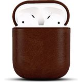 Mcreative Apple Airpods 1/2 Uyumlu Deri Kılıf (Koyu Kahve)