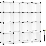 Mcreative Ayakkabı Rafı 15 Küp, Plastik Raf, 153 x 31 x 153 Cm, Beyaz LPC44L