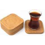 Mcreative Bambu Kare Çay Tabağı Bardak Altlığı 6'lı Set | Dekoratif ve Doğal Bambu Altlık - Şık ve Dayanıklı Tasarım 10 cm x 10 cm