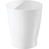 Mcreative Banyo, Yatak Odası, Ev Ofis, Yurt Için Kompakt Yuvarlak Plastik Çöp Kovası, 19,6 cm x 19,6 cm x 23,1 Cm, Franklin Koleksiyonu, Beyaz