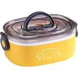 Mcreative Bento 600 ml Lunchbox Tekli Çelik Sefer Tası Yemek Kutusu (Sarı)