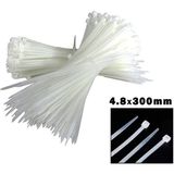 Mcreative Beyaz 4.8X300 mm Plastik Cırt Kelepçe 100PCS