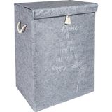 Mcreative Çamaşır Sepeti Kirli Çamaşır Torbası Çamaşır Sepet Keçe Kapaklı Çok Amaçlı Kutu Sepet Oyuncak Saklama Sepeti Renk (55X40X30 Cm) (Gri)