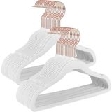 Mcreative Çocuk Elbise Askıları, 50'li Set, Pembe Altın Kancalı Kadife Askılar, Kaymaz, Gardıroplar, Çocuk Kıyafetleri, Bebek Kıyafetleri, Çocuklar Için Etek ve Pantolonlar Için, Beyaz CRF027W01