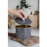 Mcreative Çok Amaçlı Dokulu Saklama Kabı, Dekoratif Saklama Kutusu 14 cm, Terrazo (Terrazzo Brown)