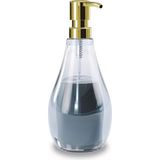 Mcreative Droplet Sabunluk, Sıvı Sabunluk ve Bulaşık Deterjanı Dispenseri, 280 ml Kapasiteli, Akrilik Cam, Banyo ve Mutfak Için, Denim Mavisi, Normal
