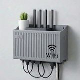 Mcreative Duvar Tipi Wi-Fi Modem Saklama Kutusu(Gri) – Kablo Düzenleyici Router Raf Organizer (4604)