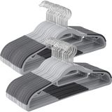 Mcreative Elbise Askıları, 50'li Set, Plastikten Yapılmış Ceket Askıları, Yerden Tasarruf Sağlayan, 0,6 cm Kalınlık, 360 Derece Döndürülebilir Kanca, 42 cm Uzunluk, Açık Gri-Koyu Gri CRP20G50