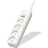 Mcreative F9E400FR1M Akım Korumalı Uzatma Priz, 4lü, 1m,giriş Voltajı 230,4 Ac Çıkış,ac Girdi Frekansı 50,ürün Rengi Beyaz