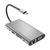 Mcreative FC31 Gigabit Macbook Uyumlu Type-C™ Usb-C To 4* USB 3.0 4K 1080P Hd HDMI VGA RJ45 Pd Aux Ses Sd Tf Kart 11IN1 Çevirici Hub Adaptör
