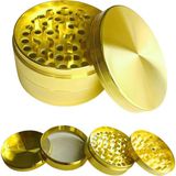 Mcreative Grınder Parçalayıcı Metal Baharat Öğütücü Herb Spice 4 Katmanlı 40MM / 50MM / 63MM (Gold, 75MM)