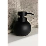 Mcreative Group - Lüks Tombul Stoneware Sıvı Sabunluk, Siyah Başlıklı Deterjanlık, Banyo ve Mutfak Sabunluğu (Siyah)