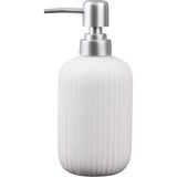 Mcreative Group - Stoneware Sıvı Sabunluk, Inox Başlıklı Deterjanlık, Banyo ve Mutfak Sabunluğu (Beyaz)
