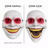 Mcreative Hareketli Çene Mekanizmalı Korku Maskesi Kırmızı (4604)