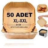 Mcreative Home Airfryer Pişirme Kağıdı,xl-Xxl Büyük Boy, Kare, 50 Adet Hava Fritöz Parşömen Fırın Kağıdı Tek Kullanımlık Kağıt Fırın Fritöz Pişirme Kızartma Tavası Için Uygun 20CM
