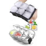 Mcreative Home Silikon Buz Kalıpları (2 Li Set) Kapaklı Küre Buz Kalıbı ve Büyük Kare Buz Kalıbı & Bpa İçermez (Küre Buzluk Modeli Asortidir)