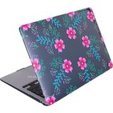 Mcreative Huawei Matebook D14 Kılıf (2019-2020-2021-2022 Yılı) ile Uyumlu Kristal Kılıf FLOWER01NL Pembe Mavi