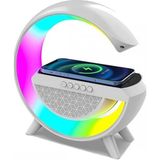 Mcreative Kablosuz Şarj Istasyonu Speaker Özellikli LED Işıklı Fm Radyolu Harika Bluetooth Speaker Apple iPhone Uyumlu ve Samsung Uyumlu Telefon Şarj Standı Bataryalı 22.5cm x 22.5cm B2301