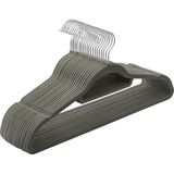 Mcreative Kadife Elbise Askısı 20'li Set Kaymaz Küçük Bağlantı Demiri 360° Dönen Kanca 0,6 cm Kalın Yerden Tasarruf 43,5 cm Uzun Coats Pantolon Için Gümüş Gri CRF20V