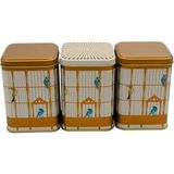Mcreative Kare Metal Saklama Kabı 87X87X125, 3'lü Set, Bird Cage (Bird Cage)