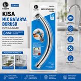 Mcreative KUĞU EVYE - LAVABO KISA MİX BATARYA BORUSU KROM KAPLAMA - VAKUMLU - SÜZGEÇLİ UÇ (4604)