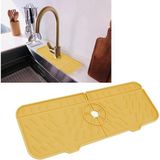 Mcreative Lavabo Sıçrama Koruyucu - Silikon Musluk Sapı Damlama Tutucu Tepsi, Bulaşık Deterjanı Dağıtıcısı ve Musluğun Arkasında Sünger Tutucu Mat, Mutfak Tezgahı ve Banyo Için (Sarı)