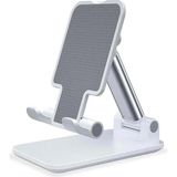 Mcreative Masaüstü Telefon ve Tablet Tutucu, Iphone, Ipad, Android Tüm Cihazlarla Uyumlu Telefon Tutucu, Ergonomik Yapı Katlanır Telefon Tutucu, Beyaz Renk