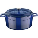 MCreative Metal Döküm Yuvarlak Tencere, 24 cm, Mavi