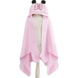 Mcreative Minnie Karakter BASKILI Pamuk Bebek Havlu Panço, Pembe, 75X130 cm