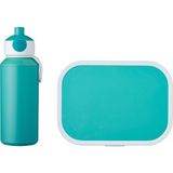Mcreative Mola Seti Campus Turkuaz - Içecek Şişesi ve Beslenme Kutusu Bento Kullanımı ile - Okul ve Boş Zaman Için Ideal - Bulaşık Makinesinde Yıkanabilir, Abs, 0 Mm, 2, 400 ml + 4 Tereyağı Ekmeği