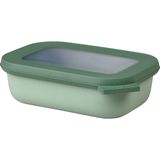 Mcreative - Multi Bowl Cirqula Rectangular - Kapaklı Saklama Kabı - Buzdolabı Için Hava Geçirmez Saklama Kutusu ve Mikrodalga Fırın Kabı Olarak Uygundur - 500 ml - Nordic Sage