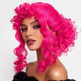 Mcreative Neon Pembe Bukleli Kıvırcık Cosplay Peruğu - İçi Astarlı (4604)